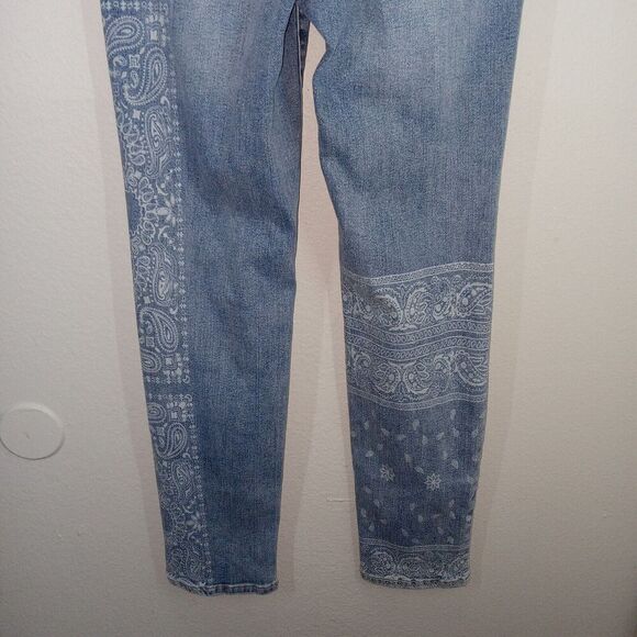 Judy Blue Maika Paisley Bandana Print Boyfriend Fit Jeans 26 Distressed - Picture 9 of 13